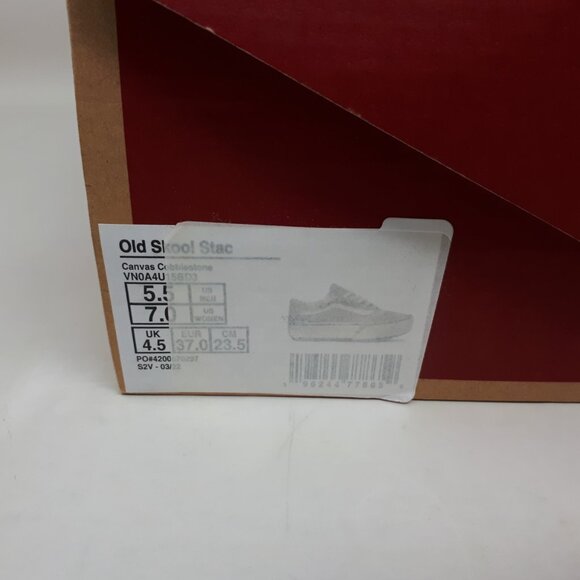 Vans Old Skool Stacked Platform Shoe Sneaker Cobblestone Gray Womens Size 7 US - Picture 10 of 12